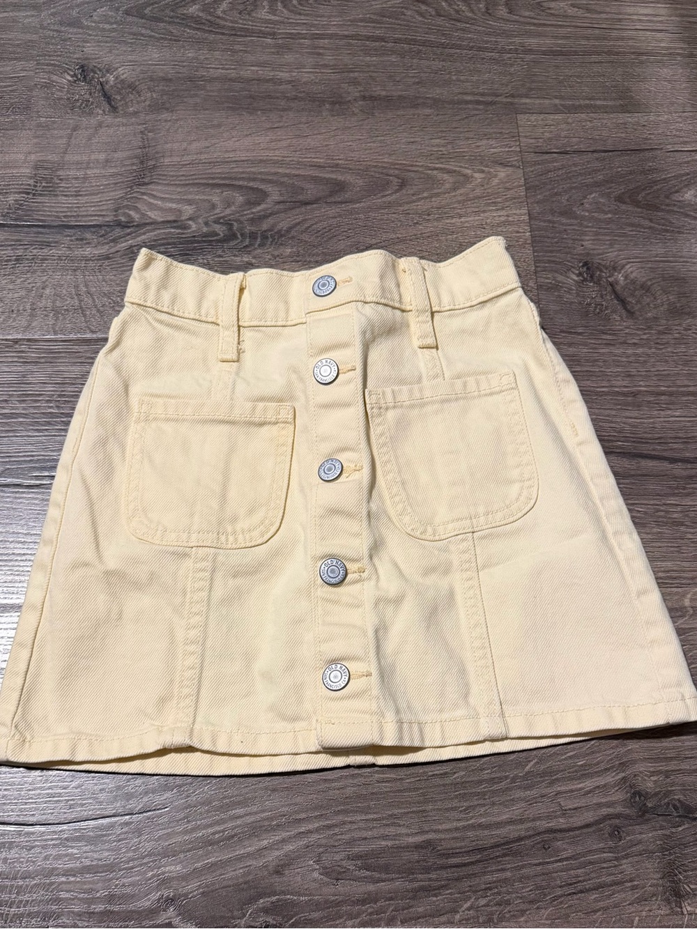 Old Navy Pale Yellow Button-Front Girls' Skirt 6/7